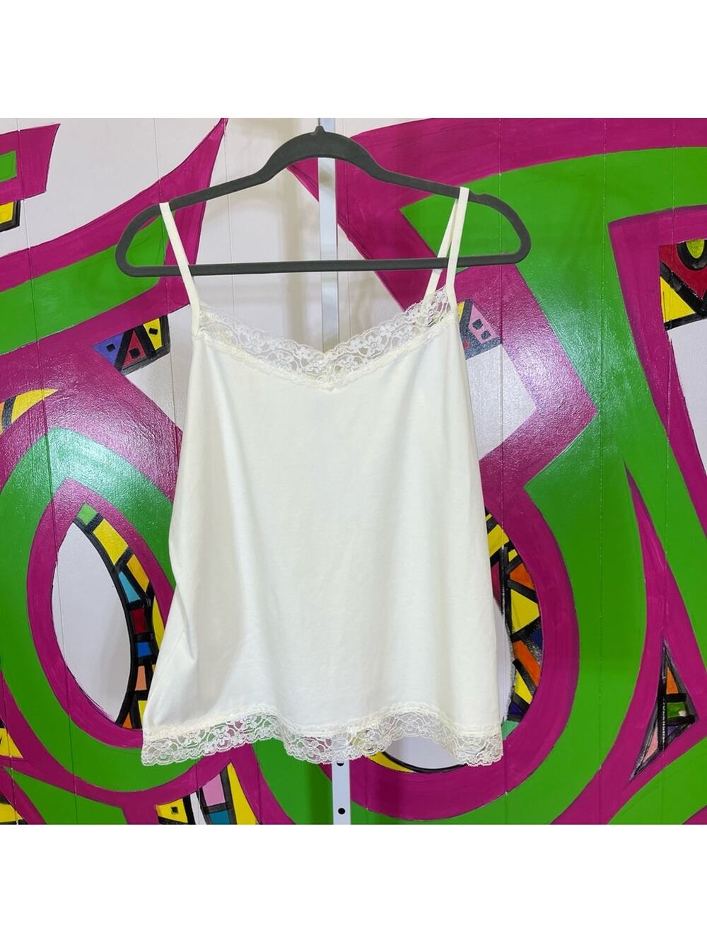 Christopher & Banks, Cream Color Lace Lined Camisole. Size PXL. New condition!